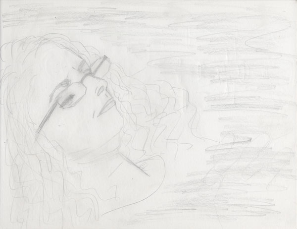 Drawing of Georgia's mom sleeping.